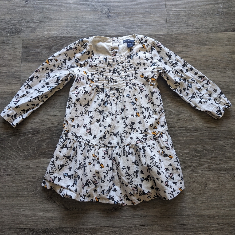 BabyGap Deer and Rabbits White Dress 2T
